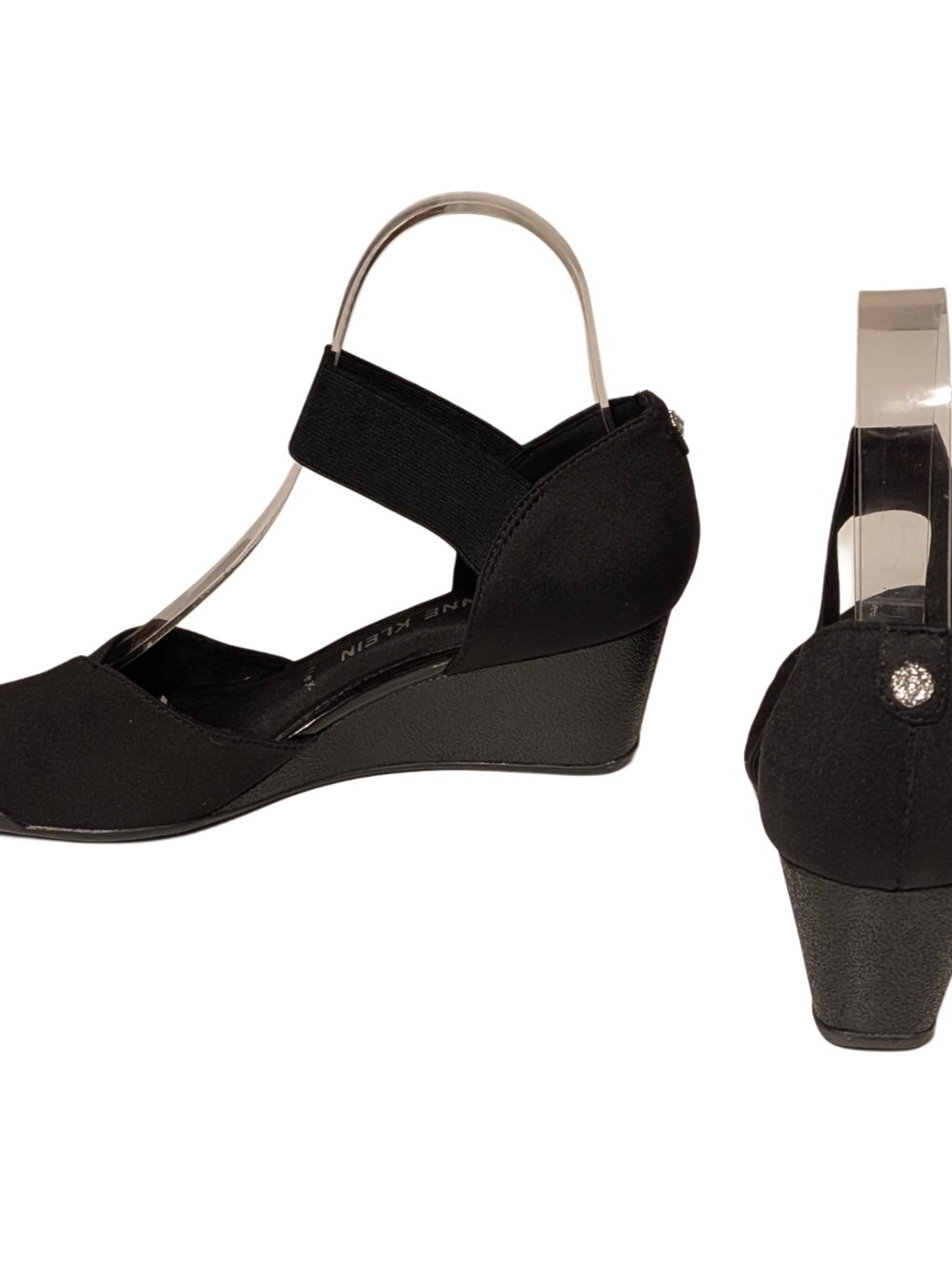 Anne Klein iFlex Black Slingback Wedge Heels Womens Size 6.5 M Comfort Shoes - Picture 8 of 10